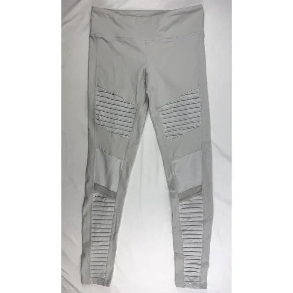 Alo High Waist Moto Long Legging In Alloy Matte/Glossy Panels Size M - Picture 2 of 11